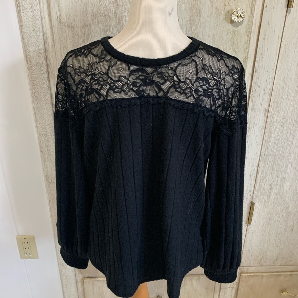Maurices Black Lace Detail Sweater NWT size L